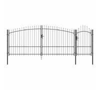 vidaXL Porte de Jardin Woerden Gris 100 x 400 cm Acier