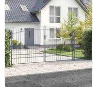 vidaXL Porte de Jardin Woerden Gris 195 x 500 cm Acier