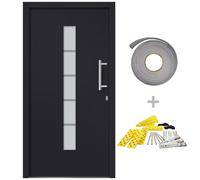vidaXL Porte d'entrée aluminium et PVC anthracite 100x200 cm