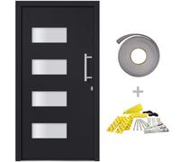 vidaXL Porte d'entrée aluminium et PVC anthracite 100x200 cm
