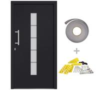 vidaXL Porte d'entrée aluminium et PVC anthracite 100x200 cm