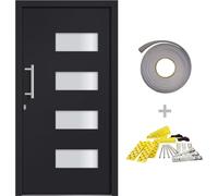 vidaXL Porte d'entrée aluminium et PVC anthracite 100x200 cm