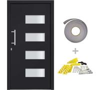 vidaXL Porte d'entrée aluminium et PVC anthracite 100x210 cm