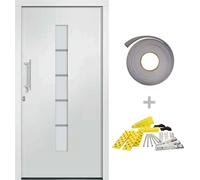 vidaXL Porte d'entrée aluminium et PVC blanc 100x200 cm