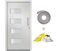 vidaXL Porte d'entrée aluminium et PVC blanc 100x200 cm