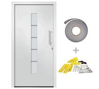 vidaXL Porte d'entrée aluminium et PVC blanc 100x200 cm