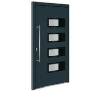 vidaXL Porte d'entrée anthracite 100x200 cm Aluminium et PVC