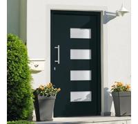 vidaXL Porte d'entrée aluminium et PVC anthracite 100x200 cm