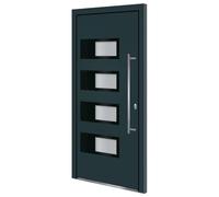 vidaXL Porte d'entrée anthracite 100x210 cm Aluminium et PVC