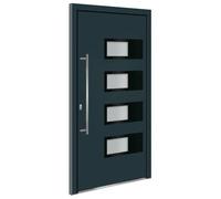 vidaXL Porte d'entrée anthracite 110x210 cm Aluminium et PVC