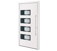 vidaXL Porte d'entrée Blanc 100x200 cm Aluminium et PVC