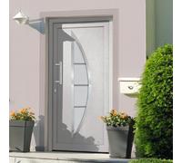 vidaXL Porte d'entrée - Blanc, 108x200 cm, PVC