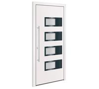 vidaXL Porte d'entrée blanche 100x210 cm Aluminium et PVC