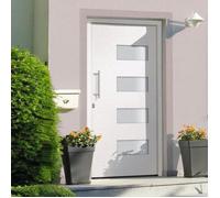 vidaXL Porte d'entrée aluminium et PVC blanc 110x210 cm
