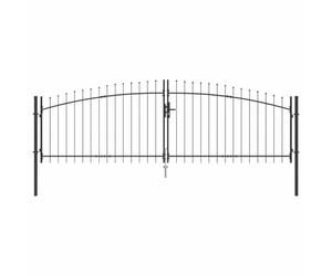 vidaXL Porte Double WOERDEN 400 x 174,5 cm Acier Gris Verrouillable | Un design qui peut encaisser le temps, Avec des verrous à pêne coulissant pour te garder tranquille,