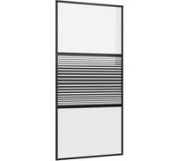 vidaXL Porte vitrée à rayures noires 102,5 x 2 x 205 cm en aluminium