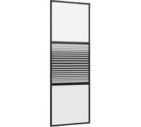 vidaXL Porte vitrée rayée noire 76 x 2 x 205 cm en aluminium