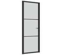 vidaXL Porte en Verre 76 x 201,5 cm Aluminium Noir et Gelé