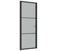 vidaXL Porte en Verre 83 x 201,5 cm Aluminium Noir et Gelé