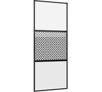 vidaXL Porte en verre noire 90 x 2 x 205 cm aluminium