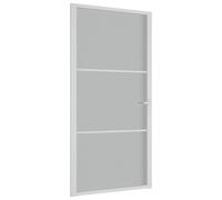 vidaXL Porte intérieure 102,5x201,5 cm blanc verre dépoli et aluminium
