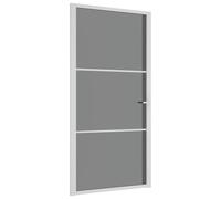 vidaXL Porte intérieure 102,5x201,5 cm Blanc Verre ESG et aluminium