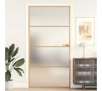 vidaXL Porte intérieure mince Golden 102,5x201,5 cm verre trempé et aluminium