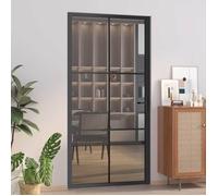 vidaXL Porte intérieure 102,5x201,5 cm noire verre ESG et aluminium