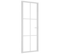 vidaXL Porte intérieure 76x201,5 cm Blanc Verre ESG et aluminium