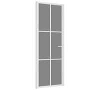 vidaXL Porte intérieure 76x201,5 cm Blanc Verre ESG et aluminium