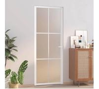 vidaXL Porte intérieure 76x201,5 cm Blanc Verre mat et aluminium 350580