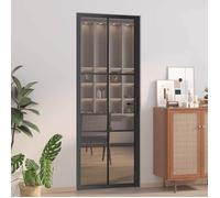 vidaXL Porte intérieure 76x201,5 cm noire verre ESG et aluminium