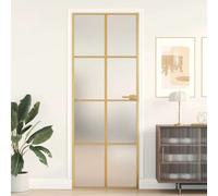vidaXL Porte intérieure 76x201,5 Verre trempé - Doré