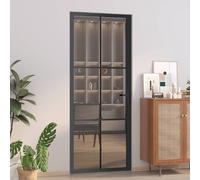 vidaXL Porte intérieure - 83x201,5 cm Noir Verre ESG et aluminium