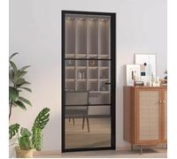 vidaXL Porte intérieure 83x201,5 cm noire verre ESG et aluminium
