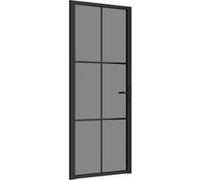 vidaXL Porte intérieure 83x201,5 cm Verre ESG et aluminium Noire
