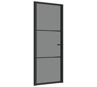 vidaXL Porte intérieure 83x201,5 cm noire verre ESG et aluminium