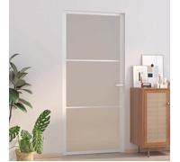 vidaXL Porte intérieure 93x201,5 cm Blanc Verre mat et aluminium 350578