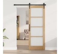 vidaXL porte intérieure avec verre "ORKDAL" 73,5x198,5x4 cm en bois de pin massif 4102683 Beige