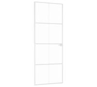 vidaXL Porte intérieure blanche 76x201,5 cm verre trempé & aluminium mince