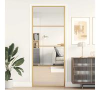 vidaXL Porte intérieure mince Golden 83x201,5 cm verre trempé et aluminium