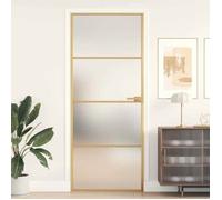 vidaXL Porte intérieure mince Golden 83 x 201,5 cm verre trempé aluminium Doré