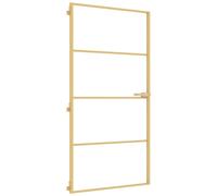 vidaXL Porte intérieure mince Golden 102,5x201,5 cm verre trempé et aluminium