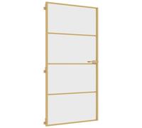 vidaXL Porte intérieure mince Golden 102,5 x 201,5 cm verre trempé aluminium Doré