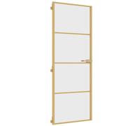 vidaXL Porte intérieure mince Golden 76x201,5 cm verre trempé et aluminium
