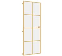 vidaXL Porte intérieure mince Golden 76x201,5 cm verre trempé et aluminium