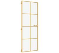 vidaXL Porte intérieure mince Golden 76x201,5 cm verre trempé et aluminium