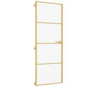 vidaXL Porte intérieure mince Golden 76x201,5 cm verre trempé et aluminium
