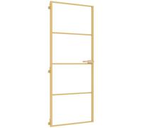 vidaXL Porte intérieure mince Golden 83x201,5 cm verre trempé et aluminium