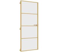 vidaXL Porte intérieure mince Golden 83x201,5 cm verre trempé et aluminium